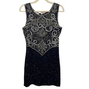 Vintage Laurence Kazar Silk Mini Dress. Size 6